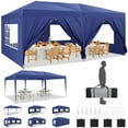 thumbnail image 1 of SANOPY 10x20 Canopy with Sidewalls, Outdoor Tents for Parties Waterproof Pop Up Canopy Tent with Center Lock, Easy Up Event Tent with Sandbags for Picnic, Camping, Wedding, Deep Blue (Top Reinforced), 1 of 9