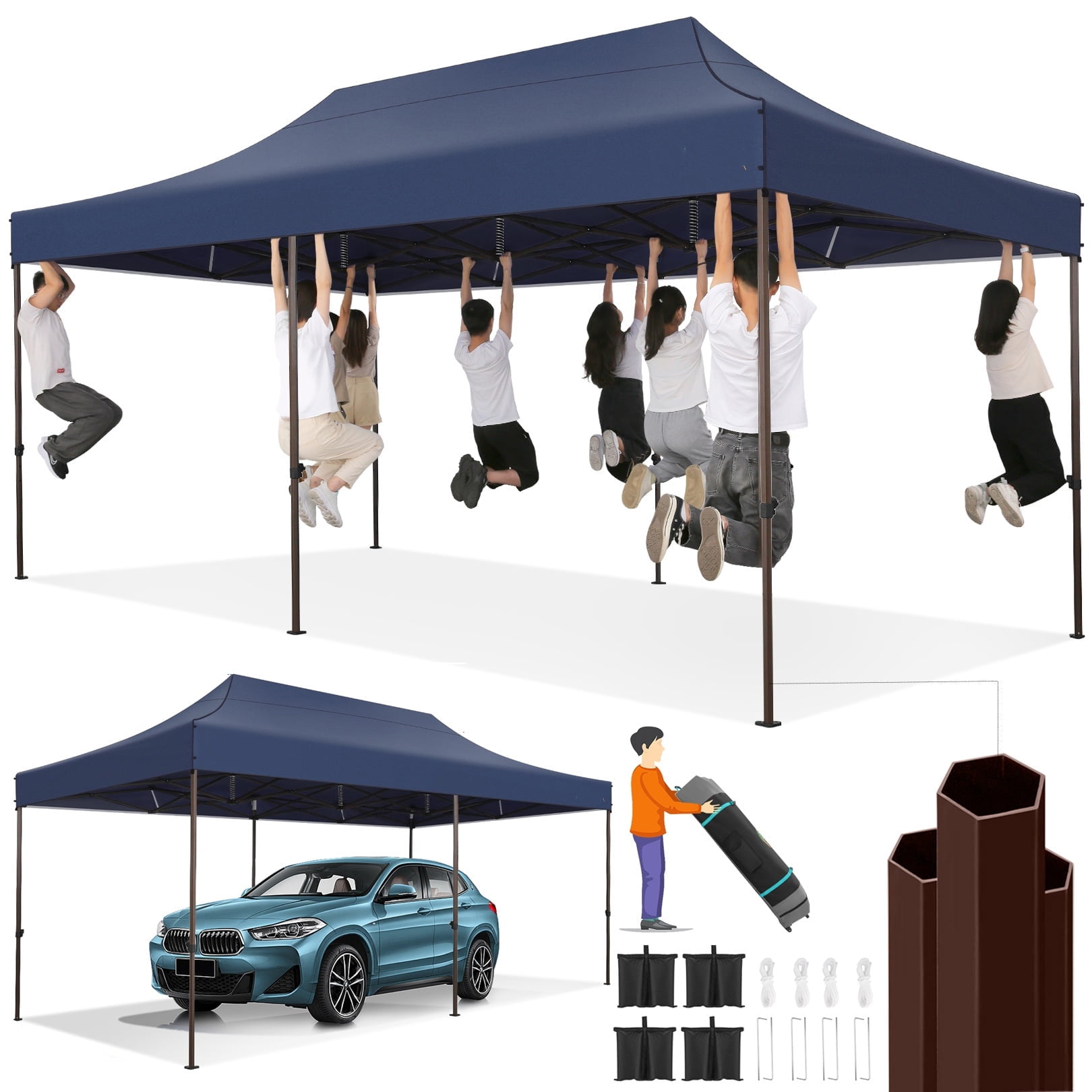 Deep Canopy SANOPY 10x20 Pop Up Heavy Duty Canopy, Commercial Outdoor Tent for ...