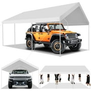 SANOPY Carport 10'x20' Heavy Duty, Portable Garage with Built-in Sandbags, Waterproof Car Canopy for Truck, Boat, SUV with All-Season Tarp