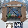 thumbnail image 1 of SANOPY 12'x12' Pop up Gazebo with Starry Sky Covered Gazebo 6-Sided Mosquito Netting and Sidewalls Pop up Screen Gazebo Tent Camping Gazebo Instant Shelter for Deck and Lawns, Brown, 1 of 11