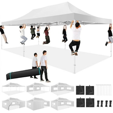 SANOPY 13x26 Pop Up Tent 13x26 Canopy with Sidewalls Heavy Duty Canopy Party Tent for Parties, Outdoor Wedding Large Event Tent Wind Waterproof UPF 50+ Ez Up in Garden Lawn with Roller Bag