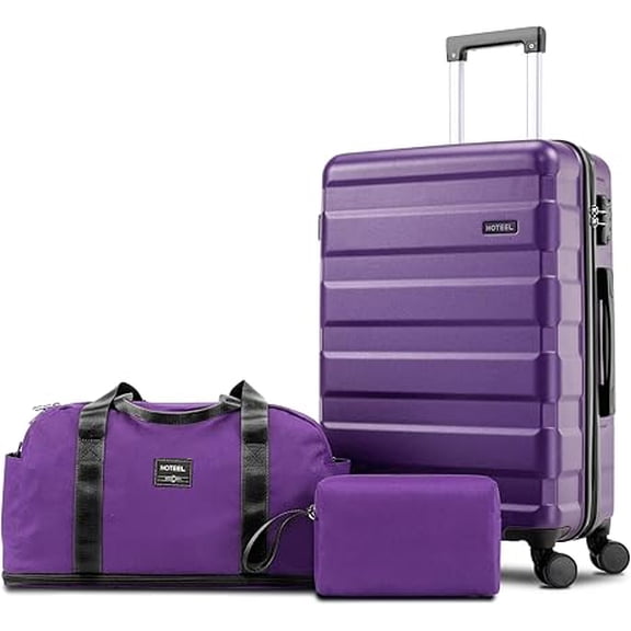 SANOPY Luggage Sets 3 PCS, ABS Lightweight Suitcase Dual-Spinner Wheel TSA Lock, Hardshell Carry on Luggage with Expandable Travel Bag