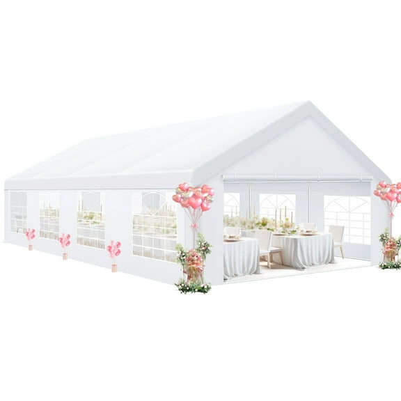 SANOPY 20x30ft Party Tent Heavy Duty, Wedding Tent, Event Tents for Parties, Carpas para Fiestas with Removable Sidewalls, Tent with Built-in Sandbag, UV50+, Big Tent for Party, Carport, White