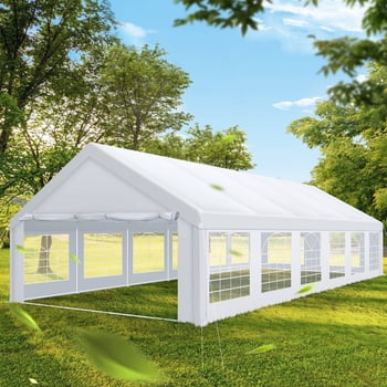 COBIZI 20x40ft Heavy Duty Party Tent, Outdoor Commercial Canopy with Removable Sidewalls, Gazebo Shelter for Wedding, Outdoor Carport Party Tent for Event, White