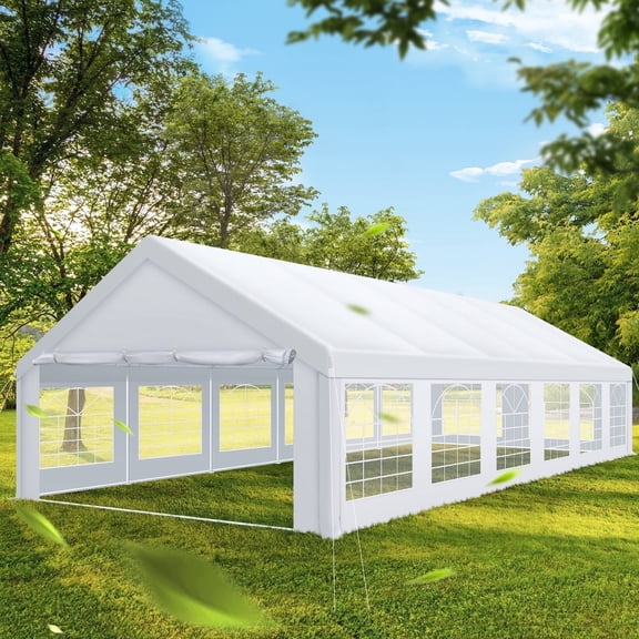 COBIZI 20x40ft Heavy Duty Party Tent, Outdoor Commercial Canopy with Removable Sidewalls, Gazebo Shelter for Wedding, Outdoor Carport Party Tent for Event, White