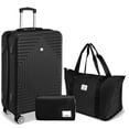 thumbnail image 1 of SANOPY 20" Carry-On Luggage Set, Hardside 3PCS Lightweight ABS+PC Suitcase Set with TSA Lock and Spinner Wheels, Black, 1 of 8