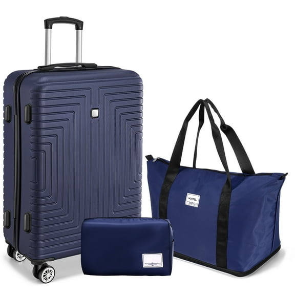 SANOPY 20" Carry-On Luggage Set, Hardside 3PCS Lightweight ABS+PC Suitcase Set with TSA Lock and Spinner Wheels, Blue