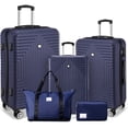 thumbnail image 1 of SANOPY 5-Piece Luggage Set: 20"+24"+28" PC Luggage Hardshell Carry on Suitcase with Spinner Wheels & TSA Lock + Cosmetic Bag & Versatile Fitness Duffel, 1 of 8