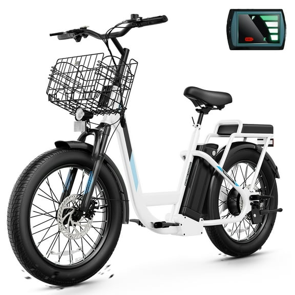 SANOPY 500W Adult Electric Scooter with Seat, 20 MPH High Speed, 20-Mile Range, 20x3" All-Terrain Tires, Front Shock Absorber & UL-Certified Motor for Commuting, White