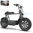 thumbnail image 1 of SANOPY 500W Electric Scooter with Seat for Adults, Up to 25 Miles Range 20 Mph, 16" Fat Tire for All-Terrain, Motorcycle Style E-Bike for Commuting with Carry Basket, Black, 1 of 9