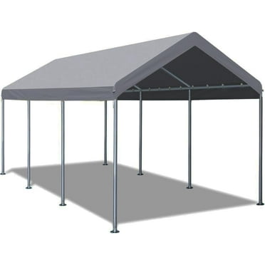 SANOPY Carport 12'x20' Heavy Duty, Portable Garage with Built-in Sandbags, Waterproof Car Canopy for Truck, Boat, SUV with All-Season Tarp, without Sidewall