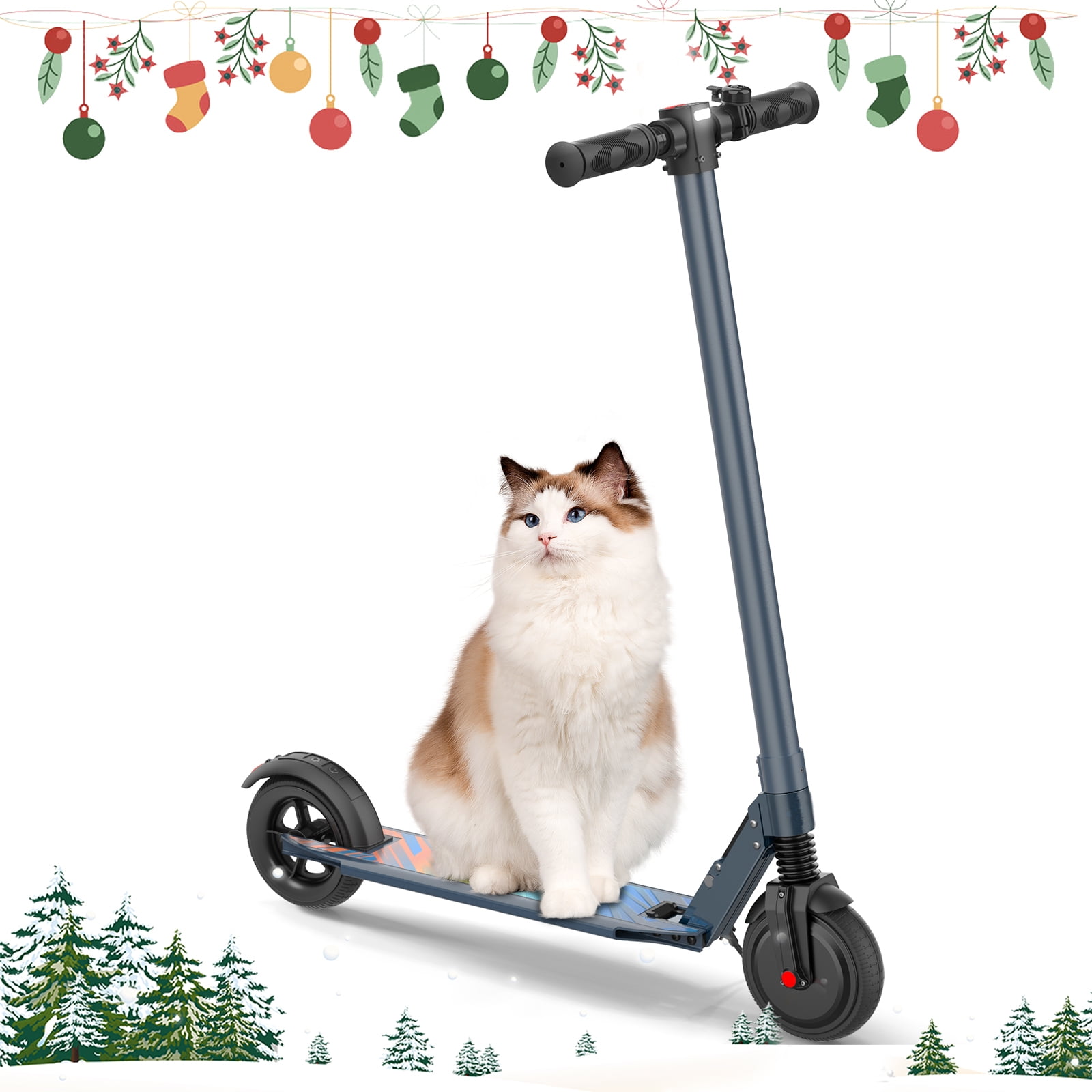 SANOPY Electric Scooter for Adults, 250W Motor Foldable E-Scooter, Top 15 mph, 6.5" Large Pneumatic Wheels and Dual Shock Absorption, Dual Braking Fast Charging Battery, New Blue