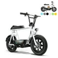 thumbnail image 1 of SANOPY Electric Scooter with Seat for Adults, 350W Motor up to 15 Miles Range 20 Mph, 16" Fat Tire for All-Terrain, Motorcycle Style E-Scooter for Commuting with Carry Basket, White, 1 of 8