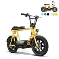 thumbnail image 1 of SANOPY Electric Scooter with Seat for Adults, 350W Motor up to 15 Miles Range 20 Mph, 16" Fat Tire for All-Terrain, Motorcycle Style E-Scooter for Commuting with Carry Basket, Yellow, 1 of 8