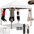 thumbnail image 1 of SANOPY Heavy Duty 10'x 10' Pop up Canopy, Instant Commercial Tent for Party with Coffee Upgraded Hexagonal Bracket, Waterproof Outdoor Party Tent 4 Removable Sidewalls, White, 1 of 8