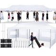 thumbnail image 1 of SANOPY Heavy Duty 10'x 30' Pop up Canopy, Commercial Canopy, Waterproof Outdoor Party Tent, Instant Wedding Canopy with 8 Removable Sidewalls, Carrying Bag, 147Ibs, White, 1 of 9