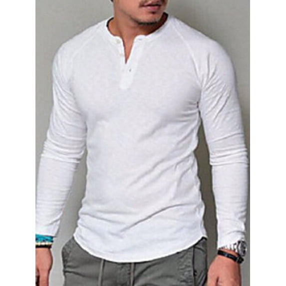 SANOPY Mens Henley Shirts Long Sleeve Fashion Tee Shirts Slim Fit 4 Buttons T-Shirts Casual Basic Pullover Top
