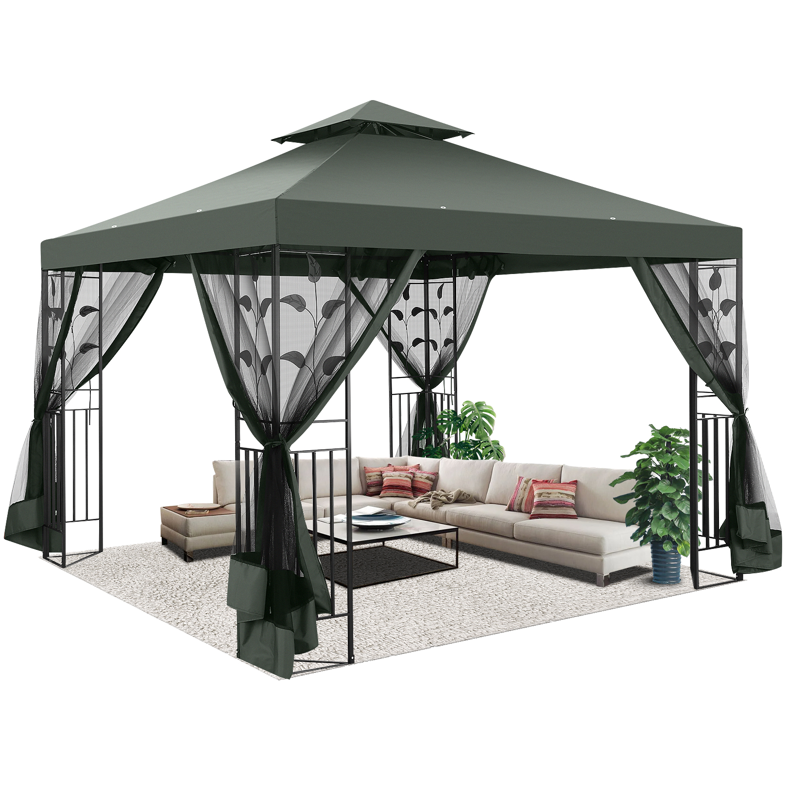 Sunjoy Replacement Canopy set for L-GZ806PAL-C Antigua Wicker Gazebo ...