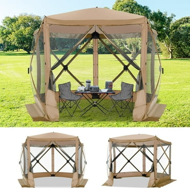 SANOPY Pop Up Gazebo Screen Tent Screen House for Camping, 10FTx10FT Screen Room with Mosquito Netting, Hub Tent Instant Screened Canopy with Carrying Bag and Ground Stakes