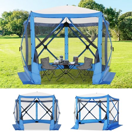 SANOPY Pop Up Gazebo Screen Tent Screen House for Camping, 10FTx10FT Screen Room with Mosquito Netting, Hub Tent Instant Screened Canopy with Carrying Bag and Ground Stakes