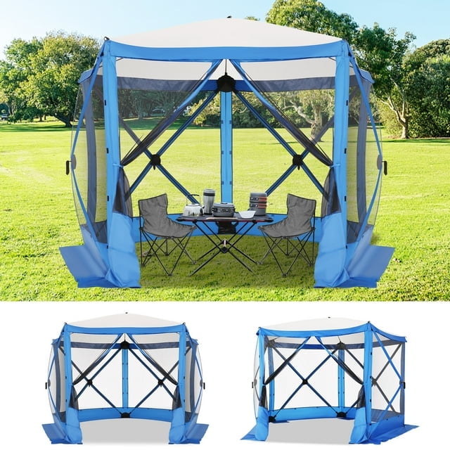 SANOPY Pop Up Gazebo Screen Tent Screen House for Camping, 10FTx10FT Screen Room with Mosquito Netting, Hub Tent Instant Screened Canopy with Carrying Bag and Ground Stakes