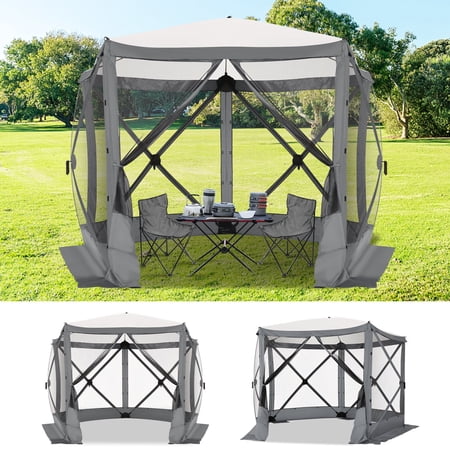 SANOPY Pop Up Gazebo Screen Tent Screen House for Camping, 10FTx10FT Screen Room with Mosquito Netting, Hub Tent Instant Screened Canopy with Carrying Bag and Ground Stakes