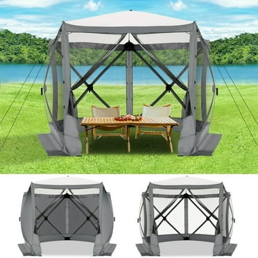 SANOPY Pop Up Gazebo Screen Tent Screen House for Camping, 10x10 Screen Room with Mosquito Netting, Hub Tent Instant Screened Canopy with Carrying Bag and Ground Stakes