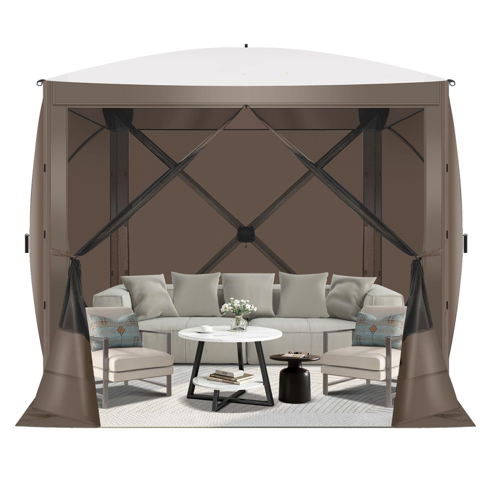 Sanopy pop up gazebo 6 5 x6 5 gazebo canopy tent with netting