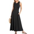 thumbnail image 1 of SANOPY Women Summer Casual Sleeveless Maxi Sundress Button Fit & Flare A-Line Flowy Long Dresses 2025 Beach Outfits, 1 of 7