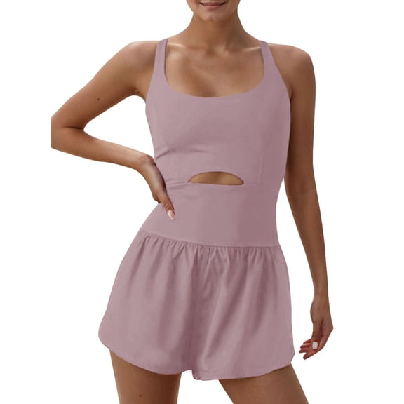 SANOPY Women's Casual Athletic Onesie Workout Rompers Chic Running/Gym/Yoga One Piece Outfits Exercise Jumpsuits