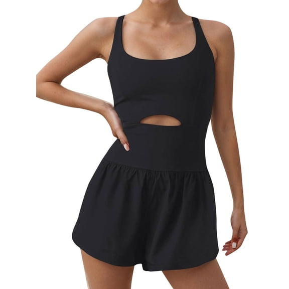 SANOPY Women's Casual Athletic Onesie Workout Rompers Chic Running/Gym/Yoga One Piece Outfits Exercise Jumpsuits