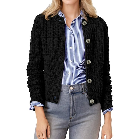 SANOPY Women's Knit Cardigan Sweaters Casual Long Sleeve Open Front Button Down Trendy Outerwear