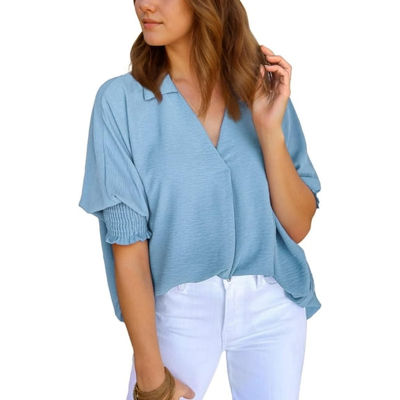 SANOPY Women's V-neck raglan casual shirt