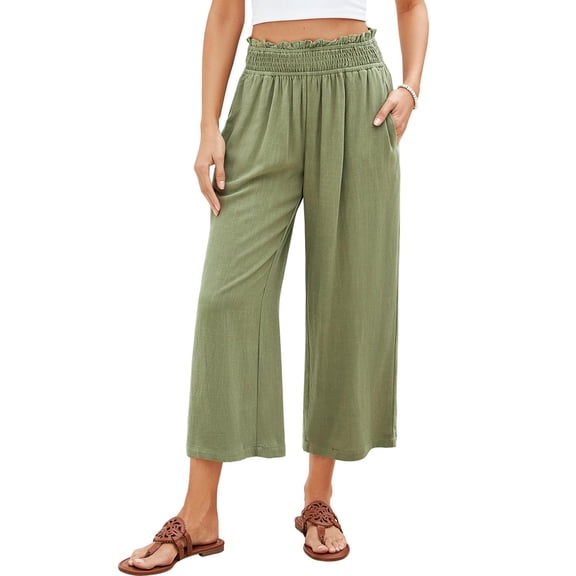 SANOPY Women's high-waisted wide-leg pants with loose stretch