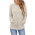 thumbnail image 1 of SANOPY Womens Casual Fall Hoodie Sweatshirt Long Sleeve Top with Kangaroo Pocket Texture Fabric Chic Fall Pullover Sweatshirts, 1 of 6