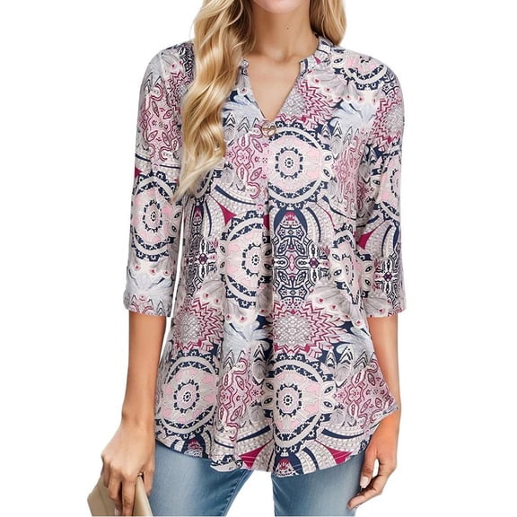 SANOPY Womens Tops 3/4 Length Sleeve Shirts Business Casual Dressy Blouses 2025 Fall Work Tunic Tee TShirts Office Outfits