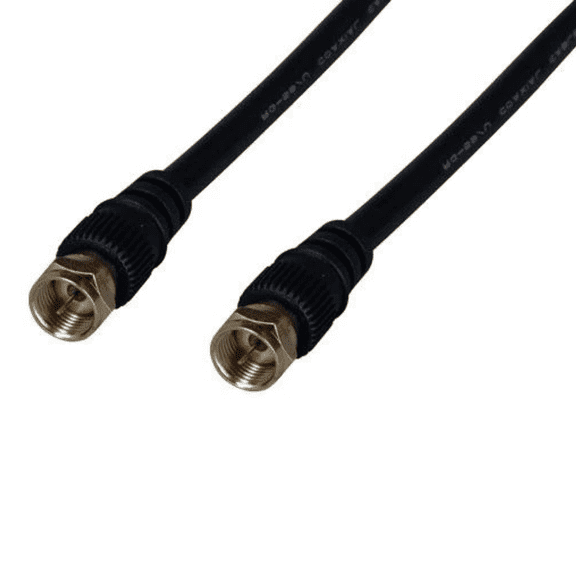SANOXY 12ft F-Type Coaxial Cable RG-59U 75 Ohm Male to Male Video Cable with Gold-Plated Connectors Black