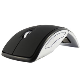 SANOXY 2.4GHz Wireless Folding Foldable Arc Optical Mouse w/USB Receiver for laptop, chromebook, computer, desktop (BLACK)