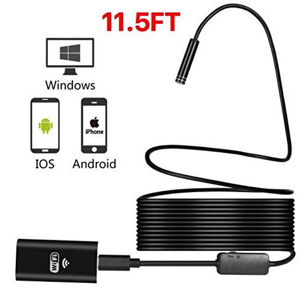6 LED Wifi-Endoscope Cam, SANOXY HD720P Wireless Endoscope, HD WiFi  Borescope Inspection-Camera Compatible with iOS/Android/Windows (3ft)