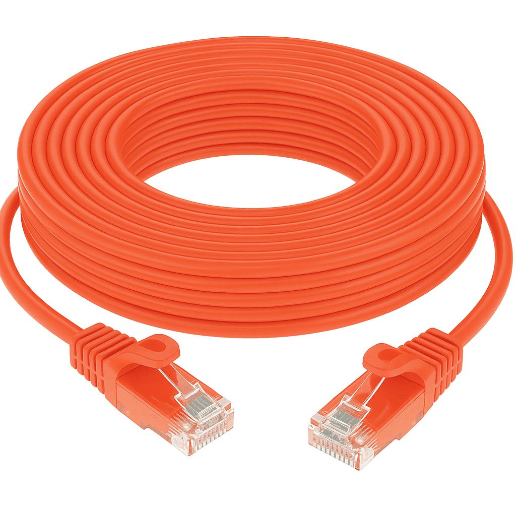SANOXY 100ft Cat6a UTP 10G Ethernet Network Patch Cable Snagless 24AWG Bare Copper, Orange