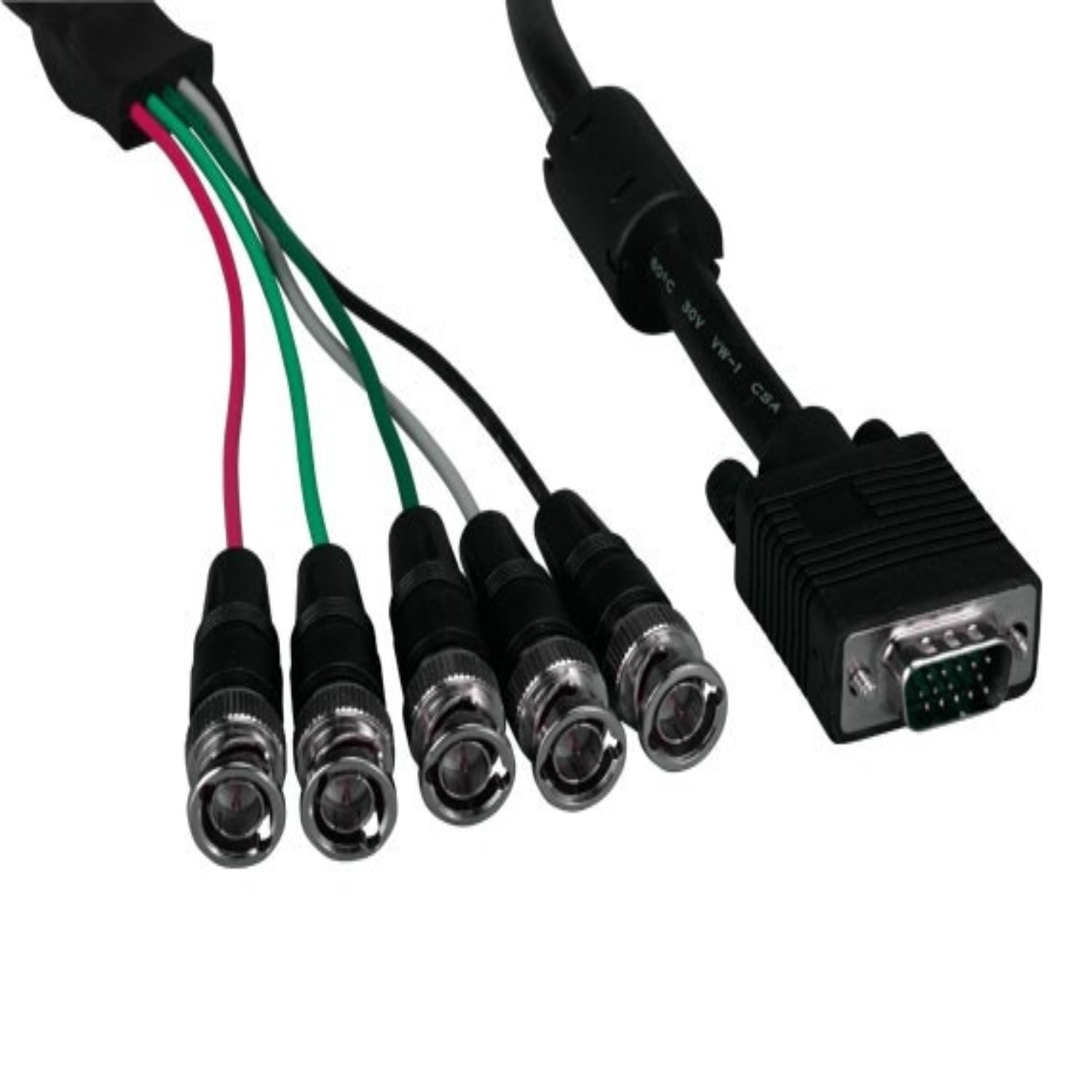 SANOXY Cables and Adapters; 10ft VGA HD15 Male to 5-BNC RGBHV Male ...