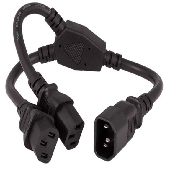 SANOXY Cables and Adapters; 14 inches Power Extension Cord Splitter Cable 16 AWG IEC320 C14 to IEC320 C13 x 2