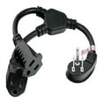 thumbnail image 1 of SANOXY Cables and Adapters; 14 inches Ultra Low Profile Power Extension Cord Splitter Cable 16 AWG (2 NEMA 5-15R to 1 NEMA 5-15P), 1 of 4