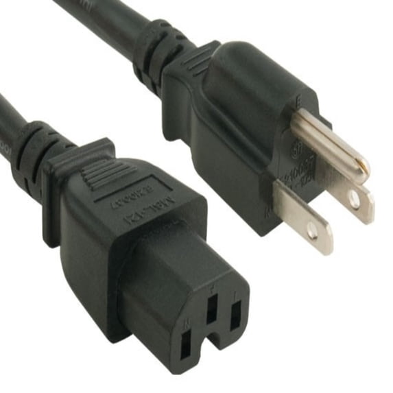 SANOXY Cables and Adapters; 15ft NEMA 5-15P to C15 Universal AC Power Cord 16AWG SJT 13A/125V, Heavy-Duty (NEMA 5-15P to IEC320 C15)