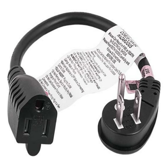 SANOXY Cables and Adapters; 1ft Ultra Low Profile Power Extension Cord NEMA 5-15P to NEMA 5-15R, Black