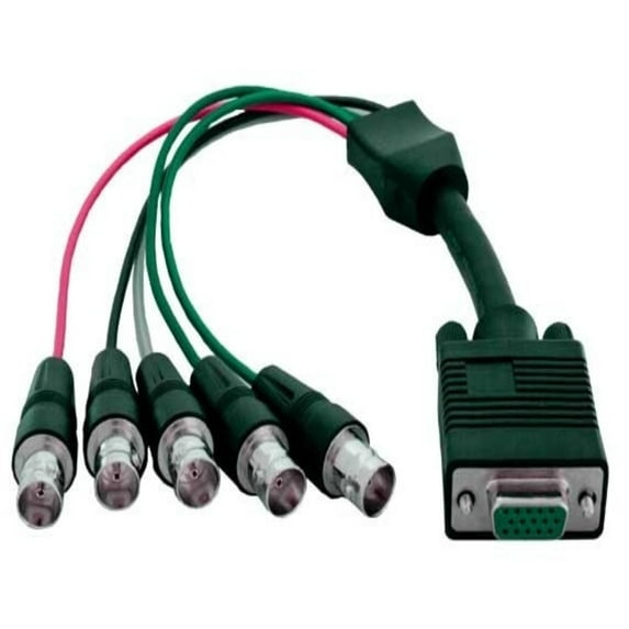 SANOXY Cables and Adapters; 1ft VGA HD15 Female to 5 BNC RGBHV Female Monitor Cable, Black