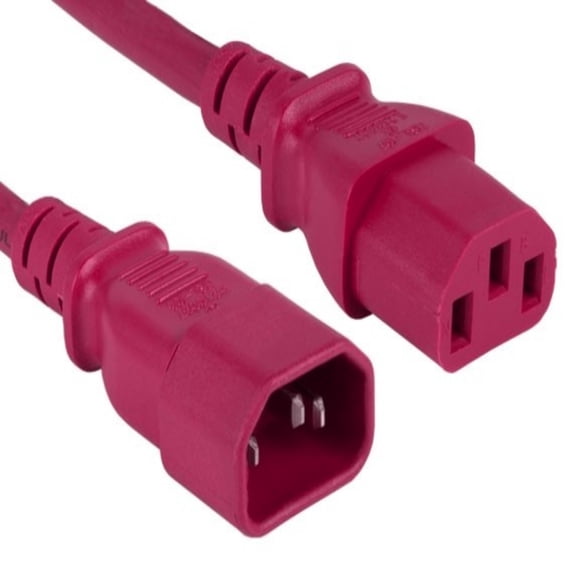 SANOXY Cables and Adapters; 3ft 14 AWG Computer Power Extension Cord IEC320 C13 to IEC320 C14, Red