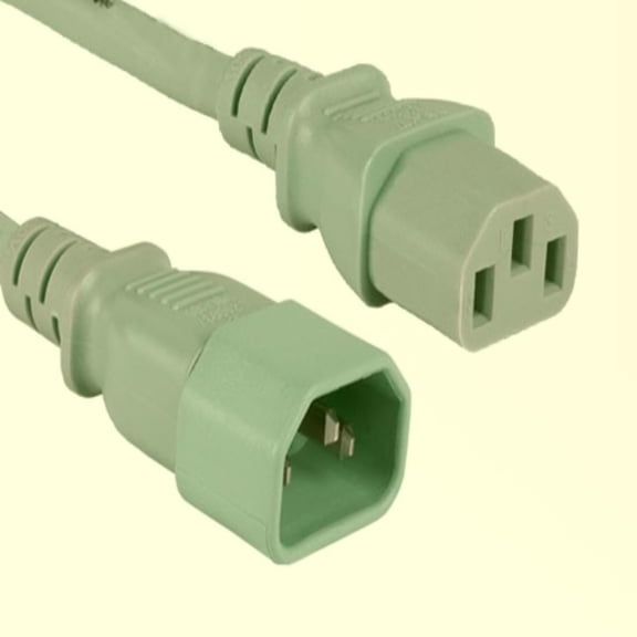 SANOXY Cables and Adapters; 3ft 18 AWG Computer Power Extension Cord IEC320 C13 to IEC320 C14, Green
