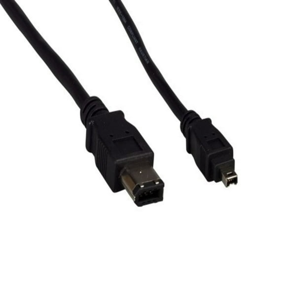 SANOXY Cables and Adapters; 3ft IEEE 1394a FireWire 400 6-pin to 4-pin, Black