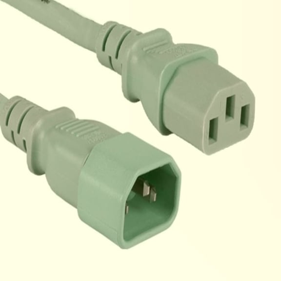 SANOXY Cables and Adapters; 4ft 14 AWG Computer Power Extension Cord IEC320 C13 to IEC320 C14, Green
